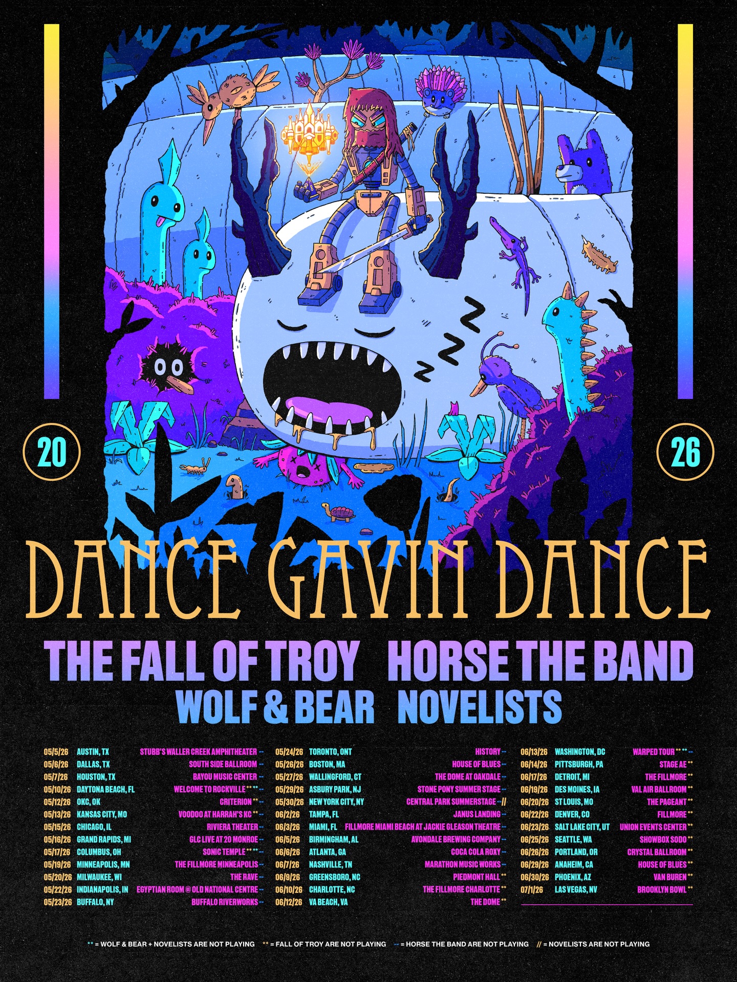 Dance Gavin Dance Tour Poster 2026