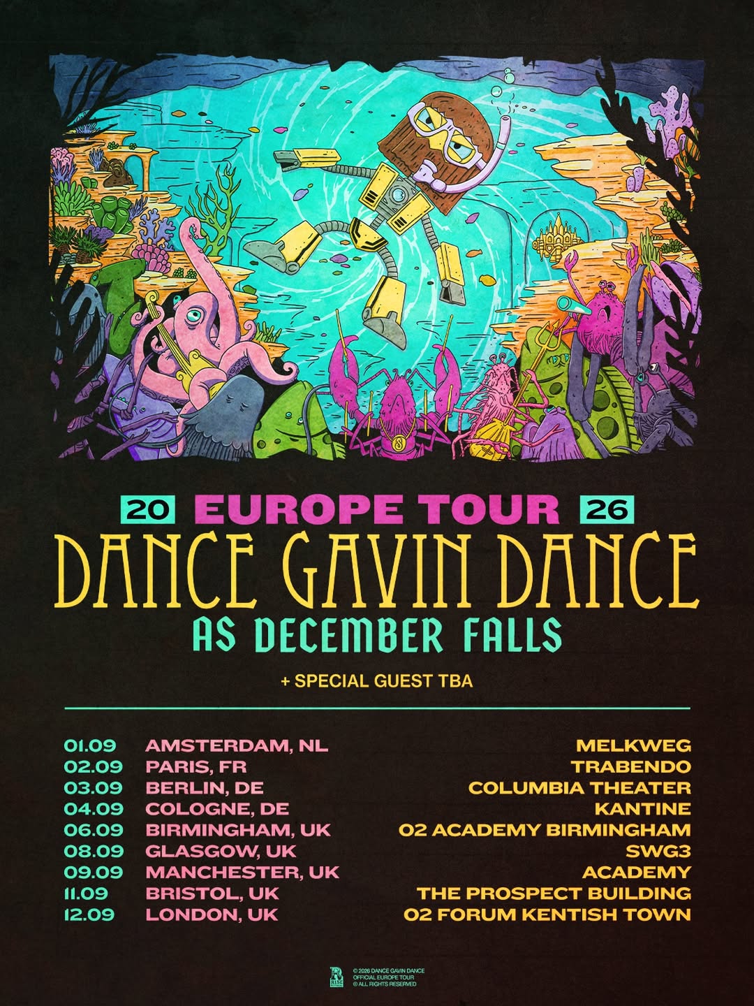 Dance Gavin Dance Tour Poster 2026